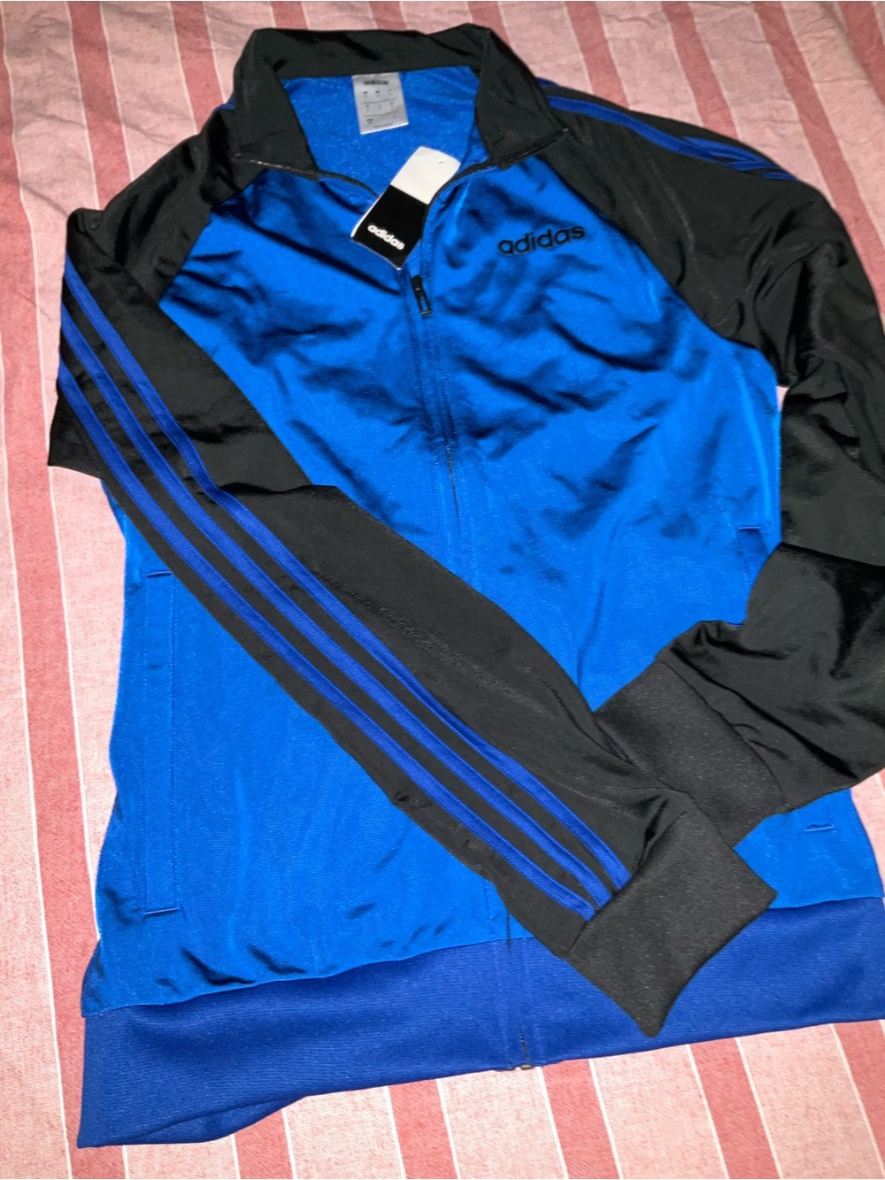 adidas Men’s Royal Blue & Black Zip-Up Track Jacket